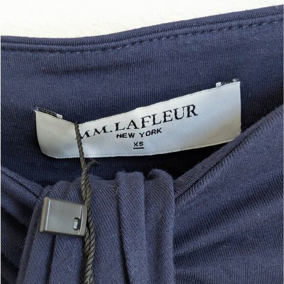 NWT MM. Lafleur The Minetta 2.0 Navy High Waist Midi Draped Skirt, size XS - Picture 3 of 9